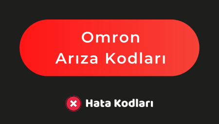 Omron Arıza Kodları Güncel